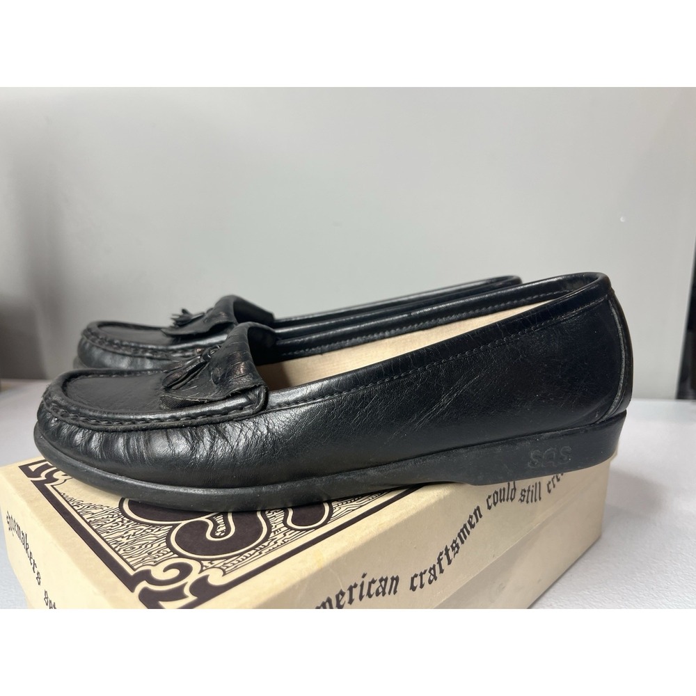SAS Softie Tripad‎ Women's Size 7NTassel Slip-On Loafer Black Comfort W/ Box - Picture 7 of 14